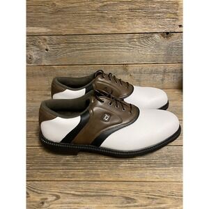 FootJoy FJ Originals Golf Shoes 45330 White Brown Black Men's Size 10 M